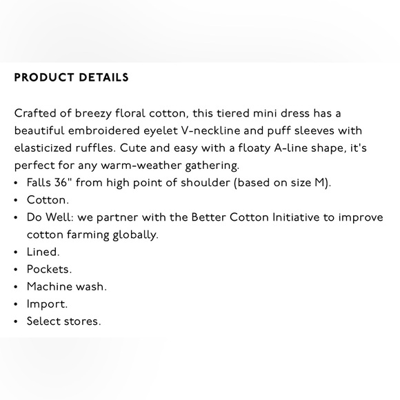 NWT Madewell Eyelit Cotton Dress - Picture 8 of 8